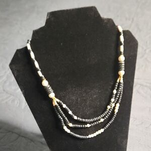Multi-Strand Faux Beaded Necklace Tribal-Inspired Design